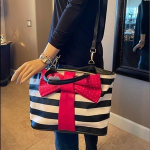 Betsey Johnson Black & White Striped Handbag